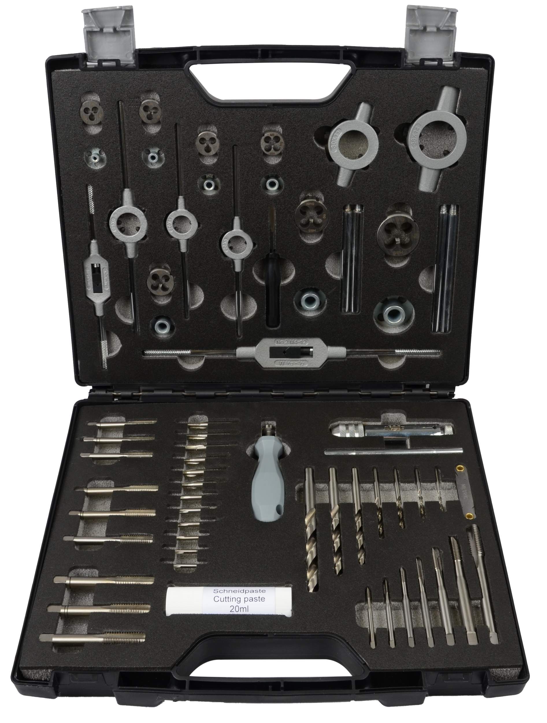Gewindeschneider-Set HSS-G 61-tlg. M3-M12 in Kunststoffkoffer