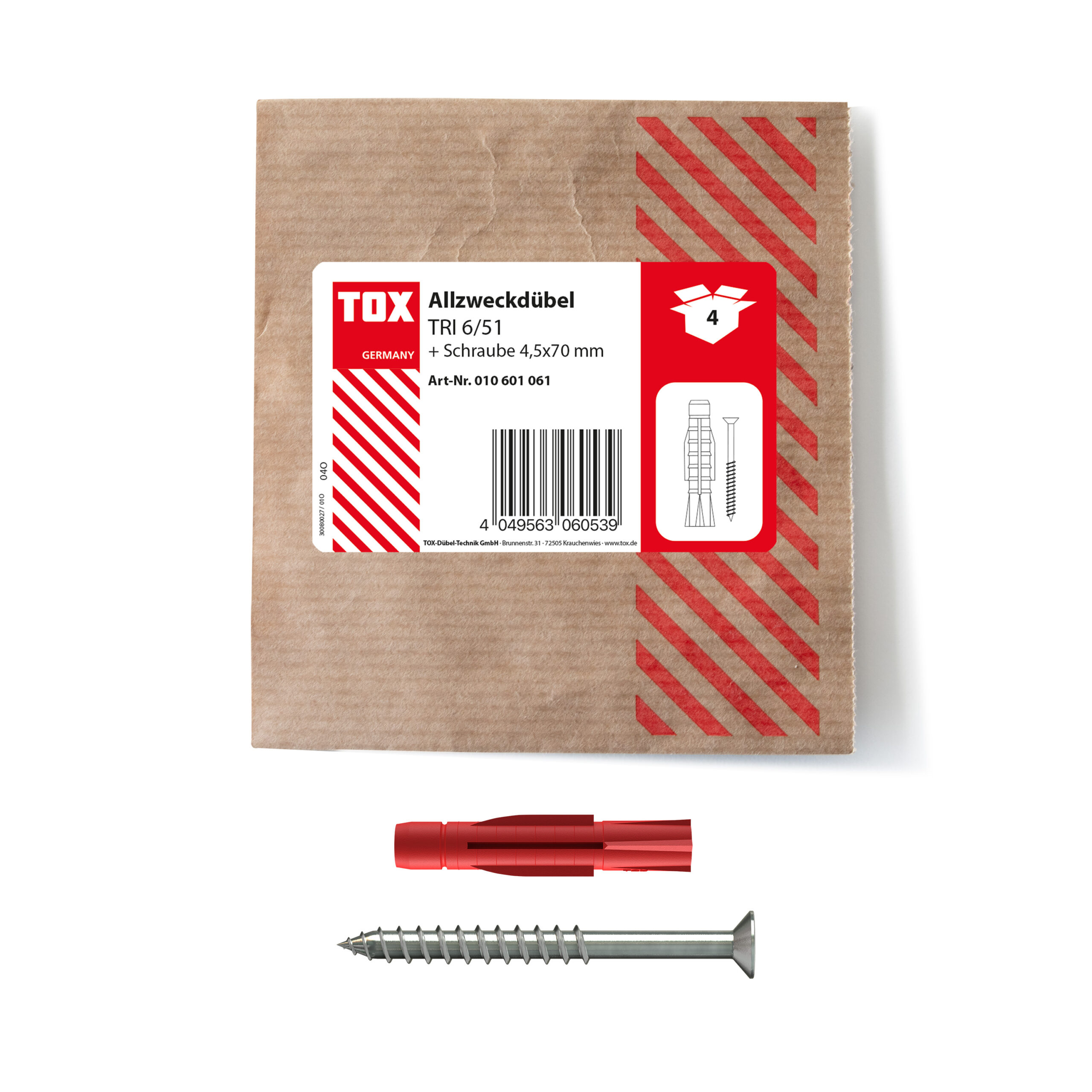 TOX Allzweckdübel Tri 6x51 mm mit Schraube (4 Stk.)