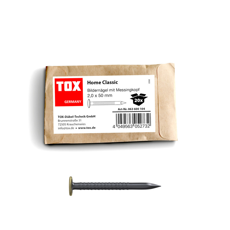 TOX Bildernagel Home Classic mit Messingkopf 2,0 x 50 mm