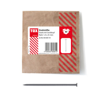 TOX Nails 1,4x25 (80 Stk.) Drahtstifte Senkkopf blank
