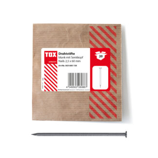 TOX Nails 2,5x60 (20 Stk.) Drahtstifte Senkkopf blank