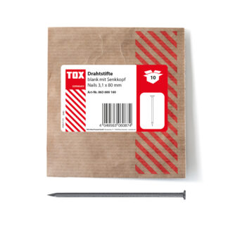 TOX Nails 3,1x80 (10 Stk.) Drahtstifte Senkkopf blank