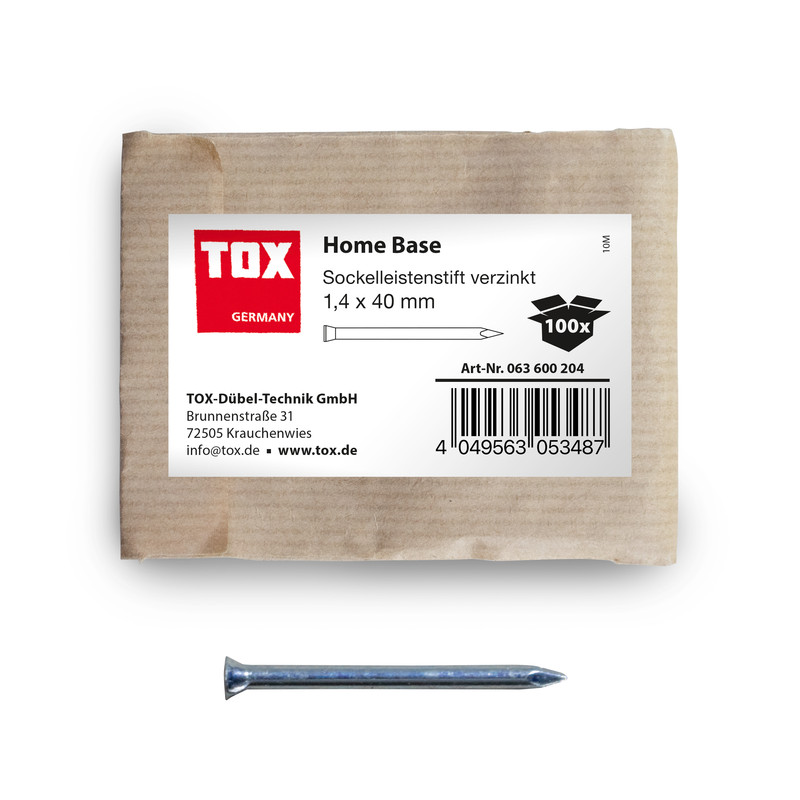 TOX Sockelleistenstifte Home Base 1,4x40 mm (100 Stk.) verzinkt