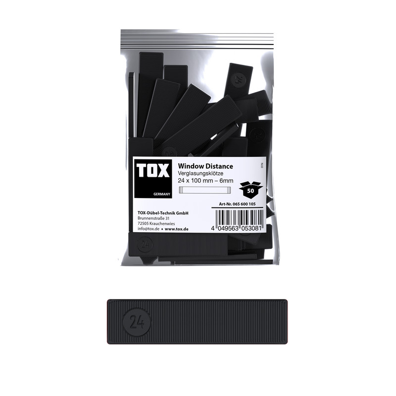 TOX Verglasungsklötze 24x100 mm Window Distance 6 mm (50 Stk.)