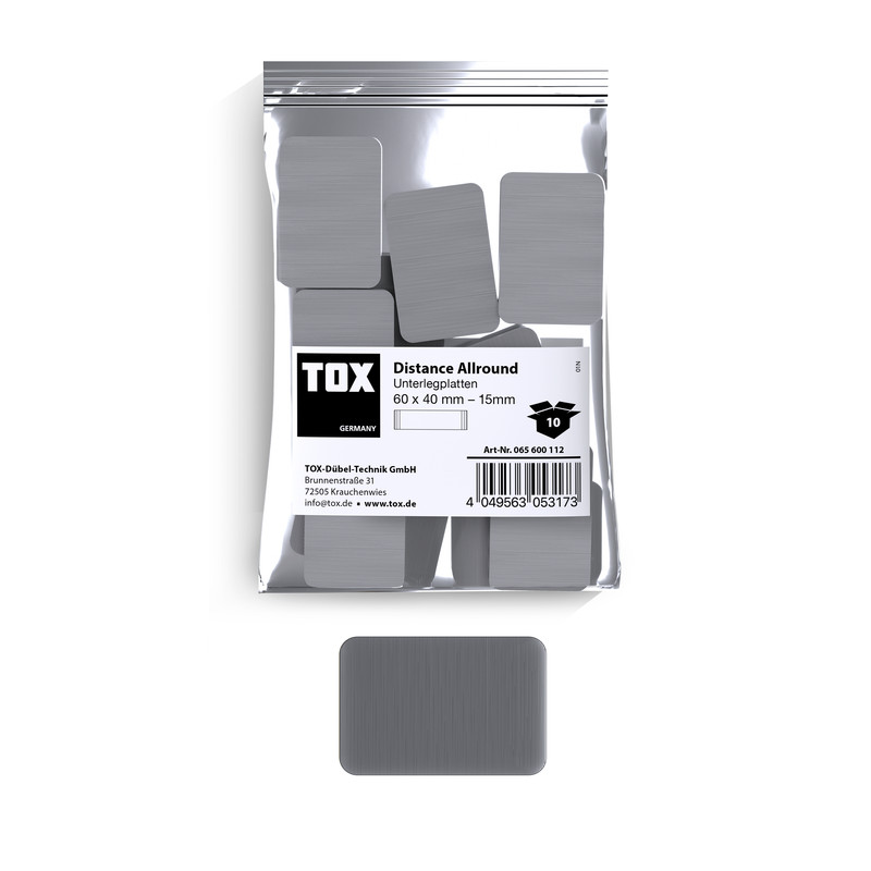 TOX Unterlegplatten 60x40 mm Distance Allround 15 mm (10 Stk.)