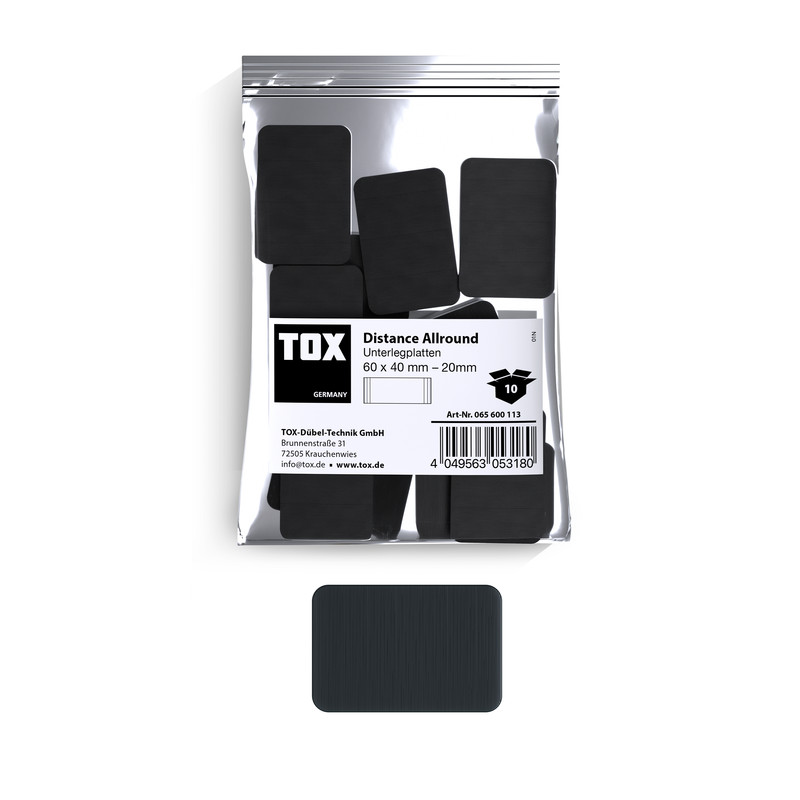 TOX Unterlegplatten 60x40 mm Distance Allround 20 mm (10 Stk.)