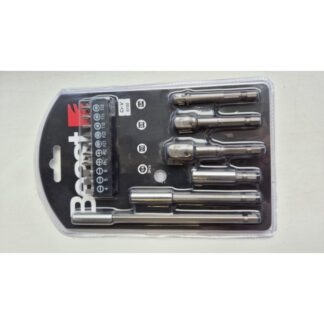 BITSATZ 10 BITS, 6 ADAPTERS 1/4 -3X 1/2, 3/8, 1/2 CRV6150
