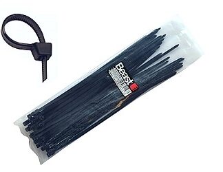 KABELBINDERSATZ 300x4.7MM BLACK NYLON 50X