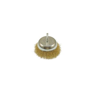 STAHLBURSTE ROT., SHAFT 6MM, KONISHER, MESSING 100MM CONUS CUP PIVOT 6MM BRASS