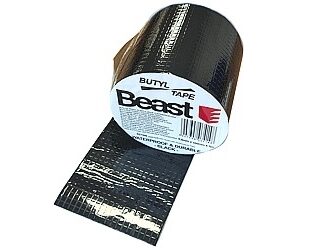 SCHWARZES BUTYLBAND ABDICHTEND WASSERDICHT 0,8MM x 100MM x 5M BUTYL WATERPROOF BLACK UV