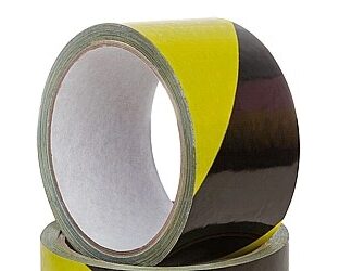 WARNBAND 80MM x 100M BLACK/YELLOW